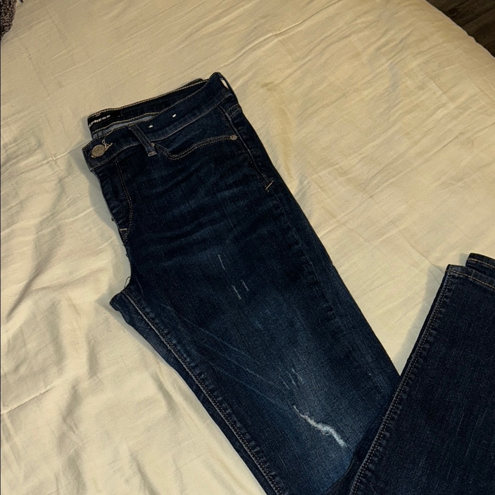 Express Dark Blue Straight Leg Pants